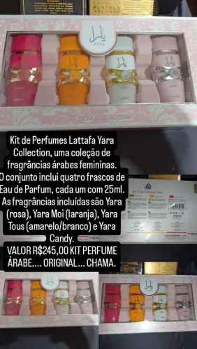 KIT DE PERFUME FEMININO ÁRABE LA LAFFAFA 4 PERFUME DE 25ML.ORIGINAL...YARA .YARA MOI.YARA