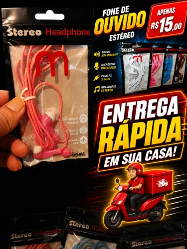 ? FONE DE OUVIDO ESTÉREO - APENAS R$ 15,00!