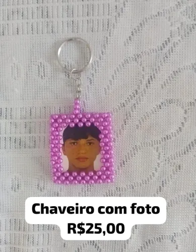 Chaveiro de perola com foto