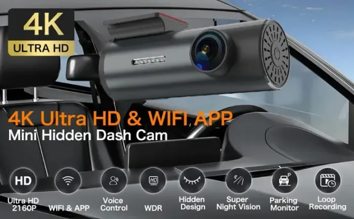 Dash cam 4k wifi gps dash câmera para carros mini frente carro dvr 24h modo de estacioname