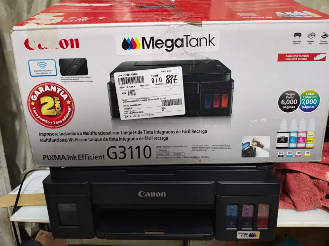 Impressora Multifuncional Canon Mega Tank G3110 Wi-Fi - Para Conserto ou Peças