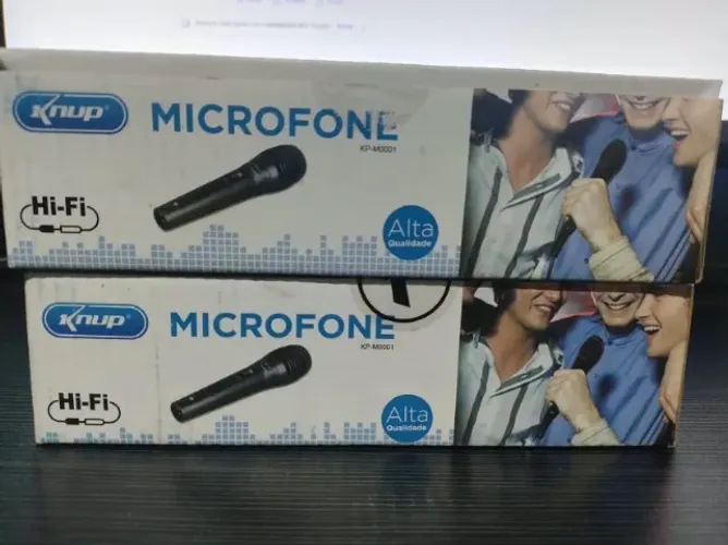 Kit 2 Microfones Knup KP-M0001 com fio