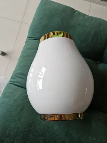 Vaso decorativo 30 cm borda dourada