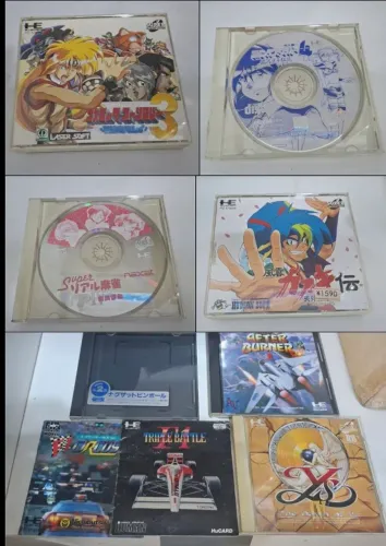 Lote de Jogos, caixas vazias e manuais PC Engine