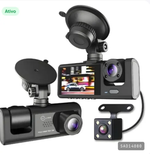 Câmera veicular full hd tela LCD gravador DVR