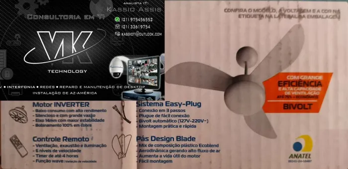 TECNICO ELETRICISTA VENTILADOR DE TETO