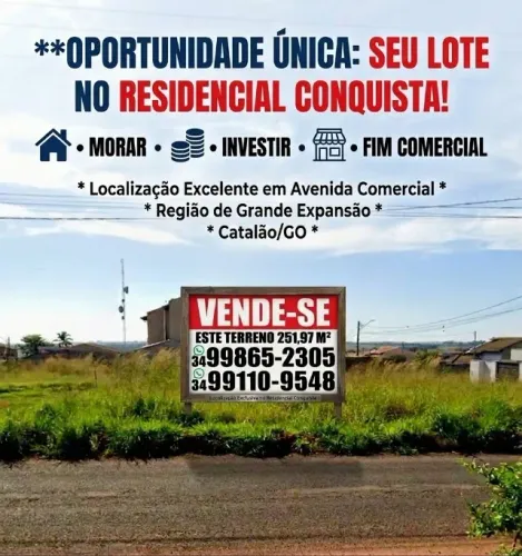 Lote 251,97m² em Catalão/GO