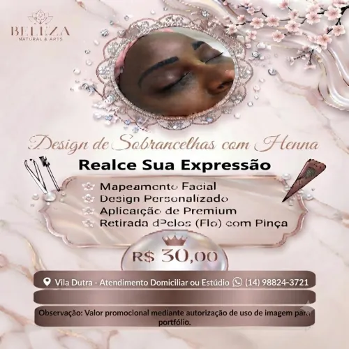Design de Sobrancelha com Henna