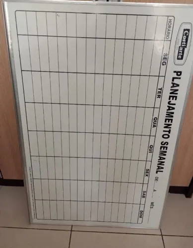 Quadro para planejamento semanal