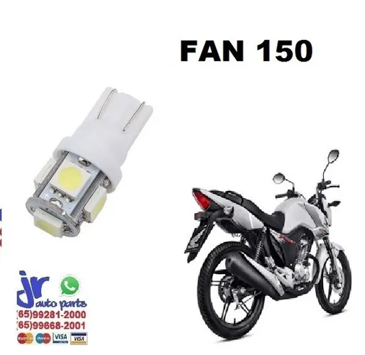 "Lâmpada LED T10 Pingo 12V Luz Branca Aplicação Placa Fan 150