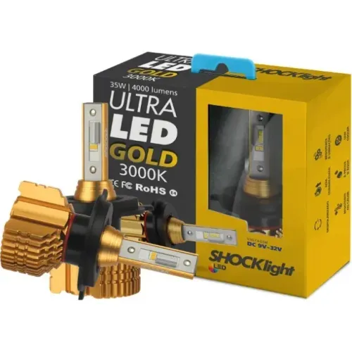 Lâmpada H4 Alta/Baixa Automotiva - Ultra Led Gold Shocklight - Cor Original