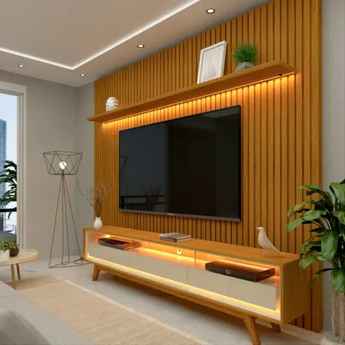 sala home rack painel ripado 