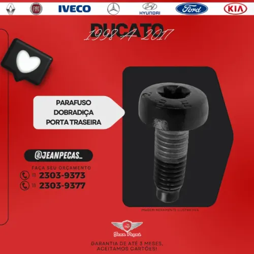 parafuso dobradiça porta traseira - ducato