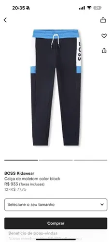 Calça Boss infantil 