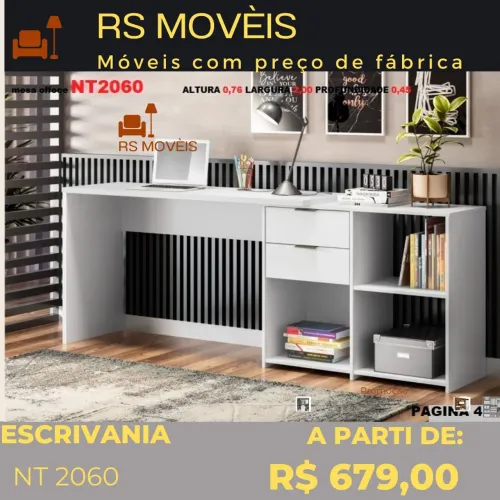 Escrivaninha com Design Moderno e Prática - NT2060