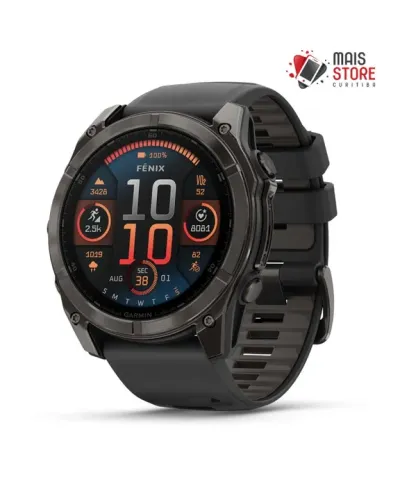 Relógio Garmin Fenix 8 51mm Amoled Sapphire (Carbon Gray Titanium Black/Pebble Gray)
