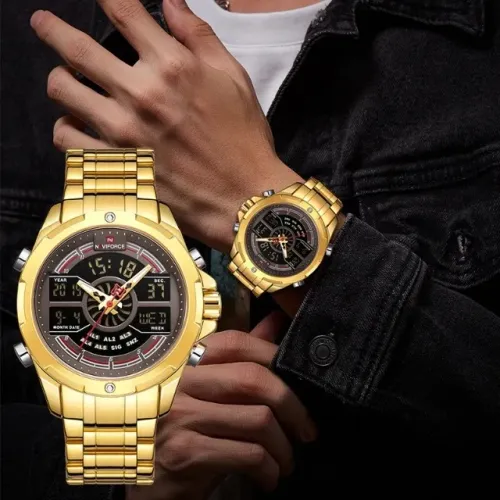 Relógio Masculino Naviforce Original 9170 Aço inoxidável.
