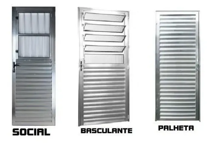 Porta alumínio brilhante