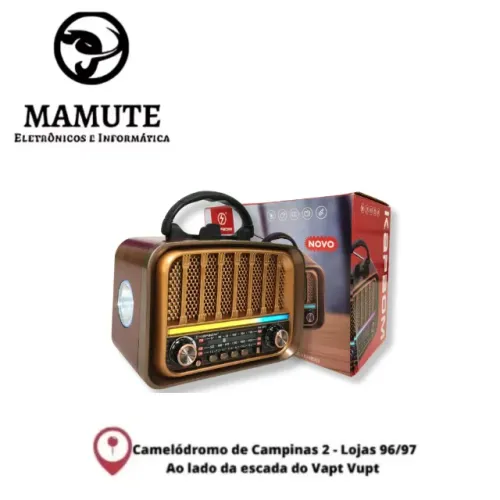Rádio Portátil Retrô c/ Bluetooth - Kapbom - KA-5587