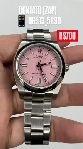 Relógio ROLEX AUTOMÁTICO * OYSTER PERPETUAL MOSTRADOR ROSA