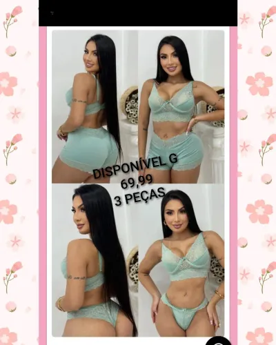 Conjunto de lingerie azul claro, 3 peças