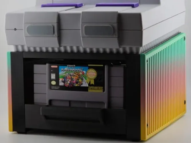 Base com Gaveta para Jogos de Super Nintendo (Suporte para Console)