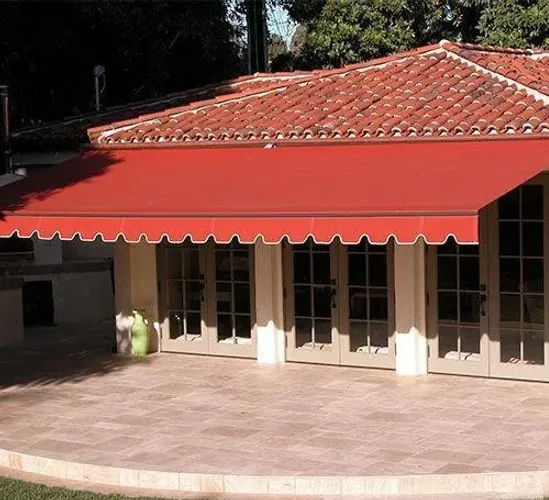 Toldo Completo Retrátil Cobertura Engrenagem Grande (5,30 x 1,87m) Vermelho - Amarelo