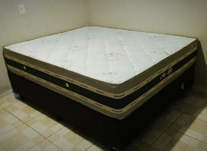 Cama Box Queen New Life colchão bem alto 