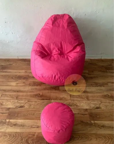 Puffe Rosa + Apoio de Pé 