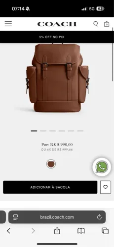 Mochila Coach de Couro - Elegância e Qualidade