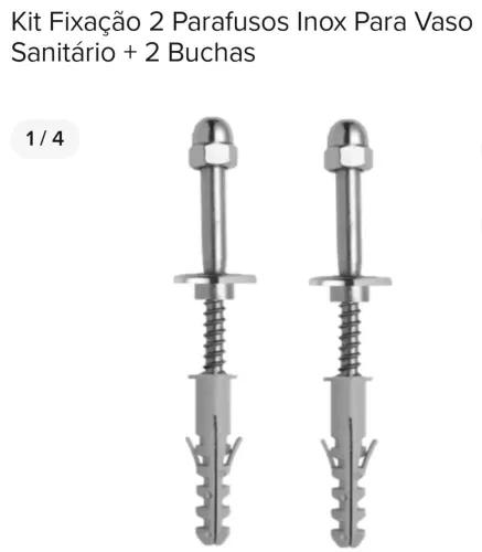 Kit  completo 4  parafusos,buchas para vaso sanitário e tanques inox super promoção 