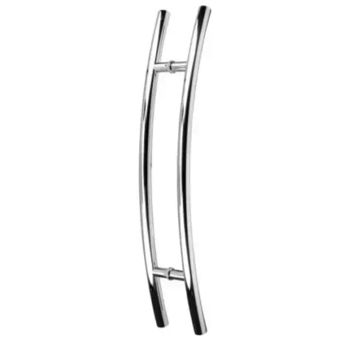 Puxador Inox modelo Redondo Curvo 1M (comprimento) / 80cm (entre-furos) Inox 304