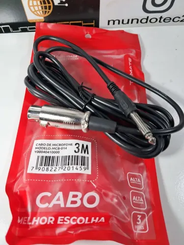 Cabo de Microfone XLR/P10 3 Metros