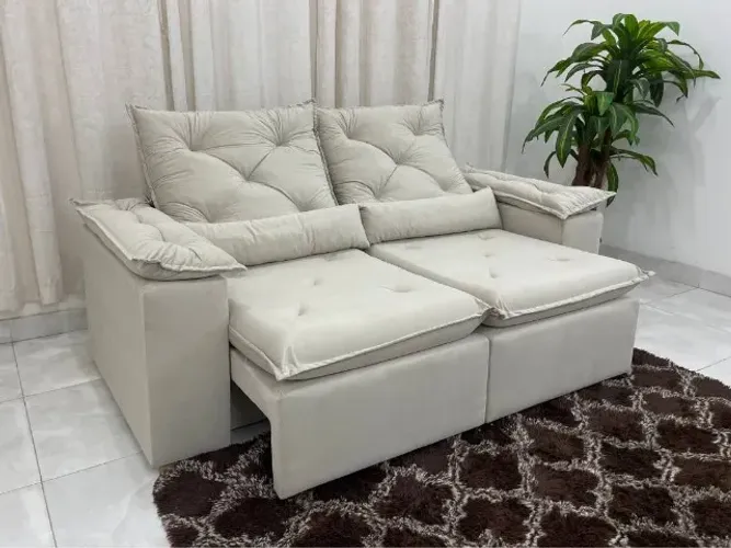 Sofá Retrátil Reclinável Brasão 2.00m Veludo- Produto Novo Entrega Rápida