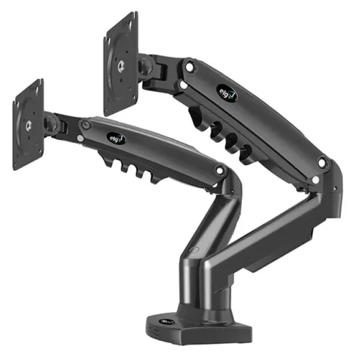 Suporte Duplo de Mesa para Monitores ELG - NOVO, com Pistão a gás