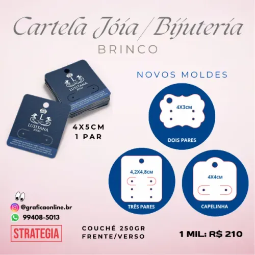 Cartela para Brinco Personalizada