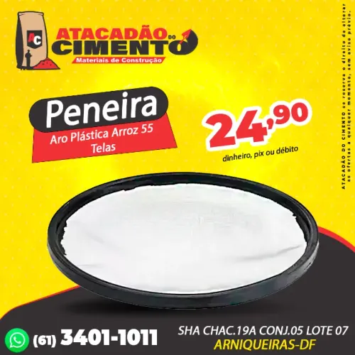 Peneira Plástica Arroz 55 Telas