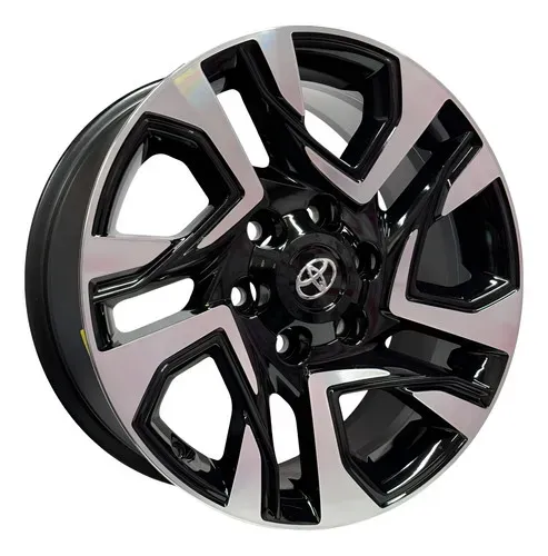 Jogo Roda Aro 18 Nova Toyota Hilux Sw4 Srx Limited 2022/2023 Preta Diamantada