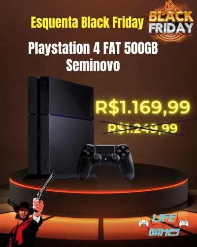  Playstation 4 Fat 500GB seminovo com garantia