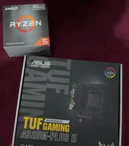 Placa mãe Asus TUF A520 AM4 + Ryzen 5 5500 + 16Gb Memória DDR4