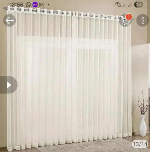 Cortina de luxo com ilhós cromado 2.80m X 1.80m nova nunca usada