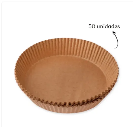 Kit com 50 Formas Descartáveis Para Air Fryer Redonda