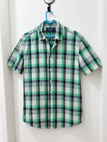 Camisa Masculina Manga Curta Xadrez Marfinno Tamanho M