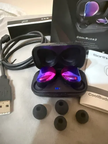 Fones de Ouvido Bluetooth SonTinh CoolBuds2 - Completo na Caixa