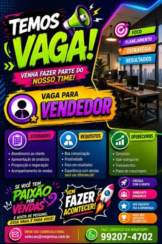 Vaga para vendedor- Call-center