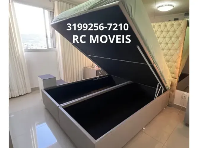 Cama Box Baú Queen Bipartido 1.58x1.98 Anticupim