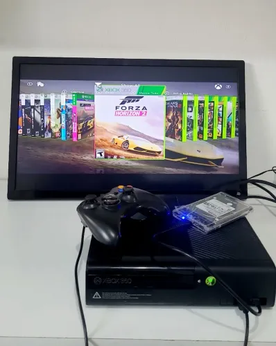 Xbox 360 Super Slim Desbloqueio Exploit c/ 61 Jogos (Aceito Cartão)