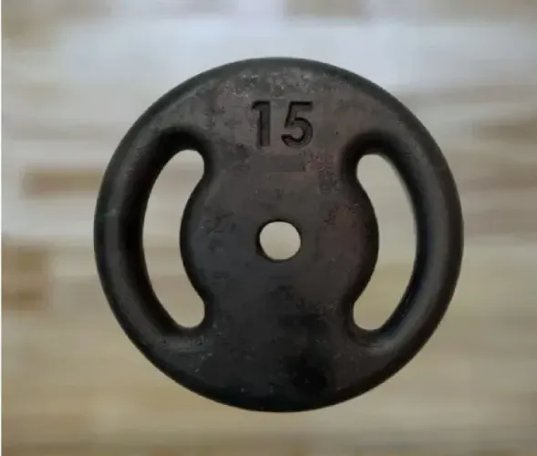 1 Anilha de Ferro Pintada 15kg Cor Preta Musculação - Performancefitbandeirantes