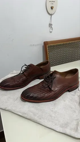 Sapato derby de couro marrom masculino