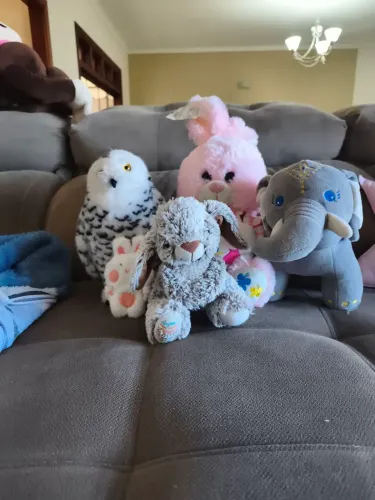 Kit pelucias de coelhos elefantes e oitros